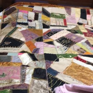 Estate crazy quilt silk and velvet.